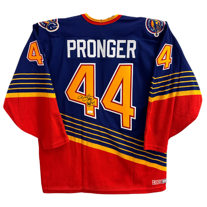 Chris Pronger St Louis Blues Autographed Blue CCM 90's Jersey with Inscription - JSA COA