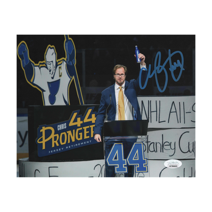 Chris Pronger St Louis Blues Autographed Retirement Night Cheers Photo - JSA COA