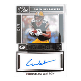 Christian Watson 2022 Panini Day One #D/75 Auto Rookie RC Card #111