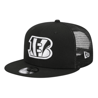 Cincinnati Bengals Trucker Meshback New Era Black 9FIFTY Adjustable Snapback Hat