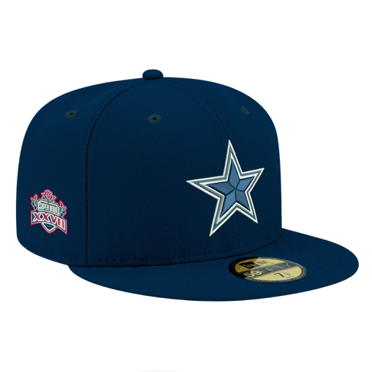 Dallas Cowboys New Era Navy Super Bowl XXVII Patch 59FIFTY Fitted Hat