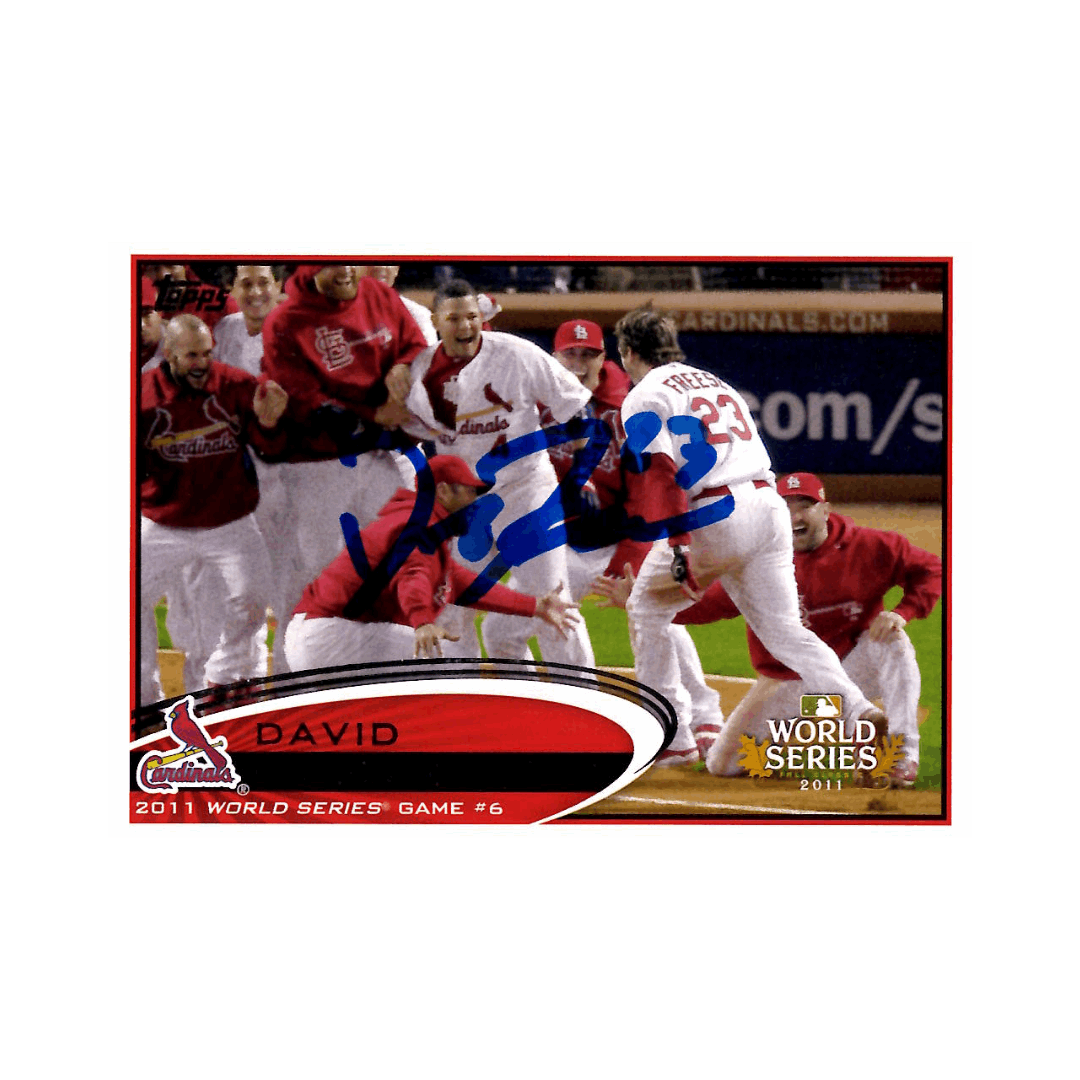 David Freese St Louis Cardinals Autographed 2011 WS Topps Trading Card - JSA COA