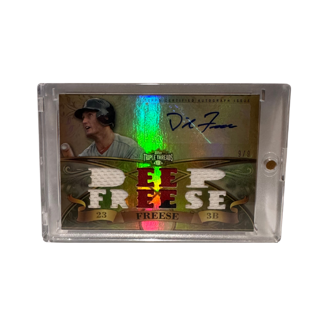 David Freese Autographed 2013 Topps Triple Threads #TTAR-DFR3 Game Used Relic Card #D 9/9