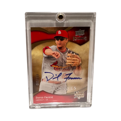 David Freese St Louis Cardinals Autographed Upper Deck Icons #135 Rookie Card #'D 63/200