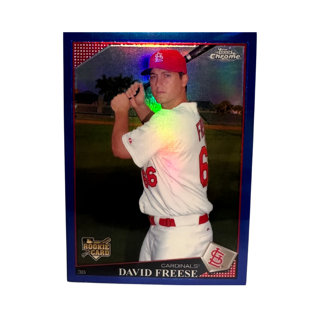 David Freese St Louis Cardinals Topps Chrome #199 Rookie Card Blue Refractor #D 176/199