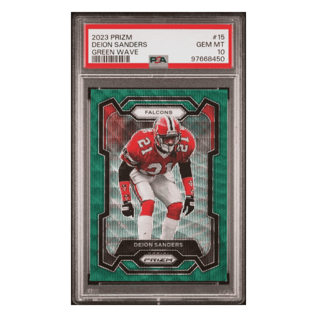 Deion Sanders PSA 10 2023 Panini Prizm Green Wave Card #15