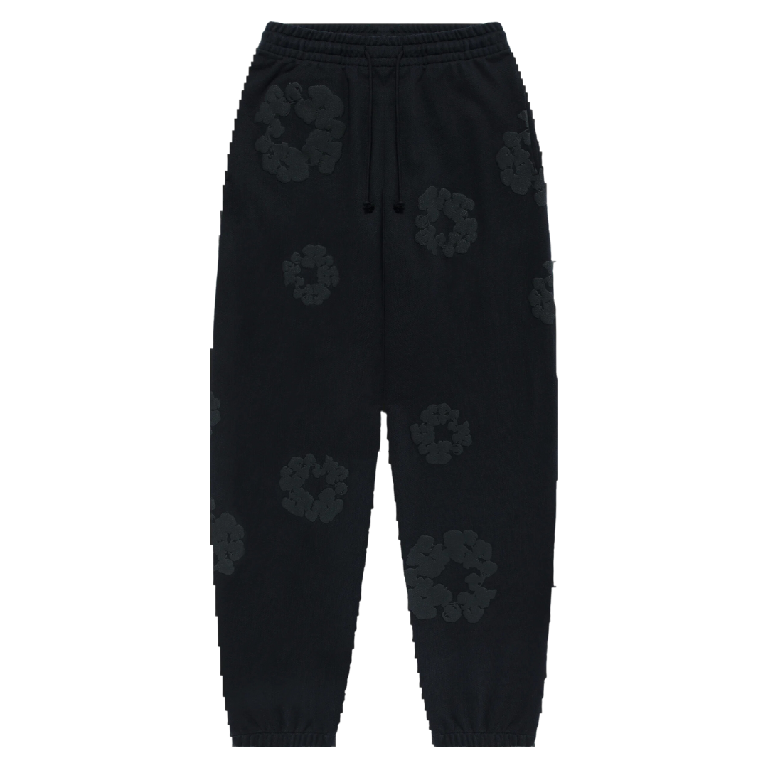 Denim Tears Cotton Wreath Sweatpants - Black Monochrome