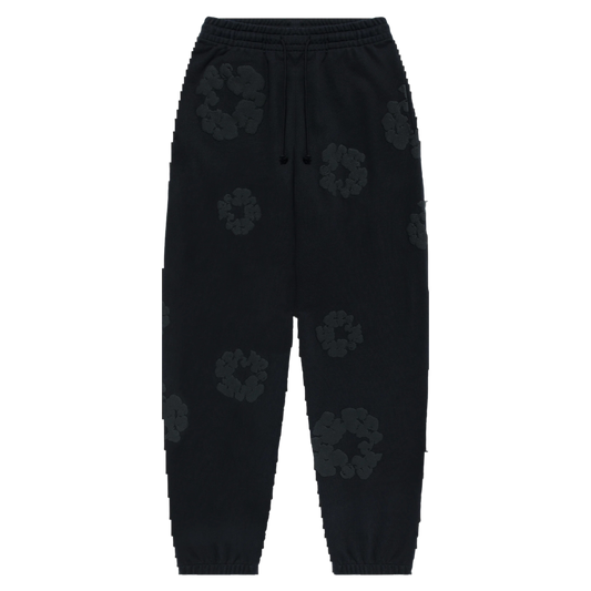 Denim Tears Cotton Wreath Sweatpants - Black Monochrome