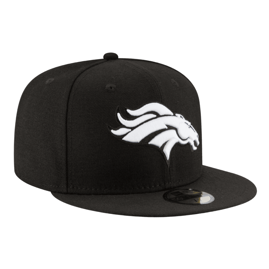 Denver Broncos Black & White Logo New Era 59FIFTY Fitted Hat