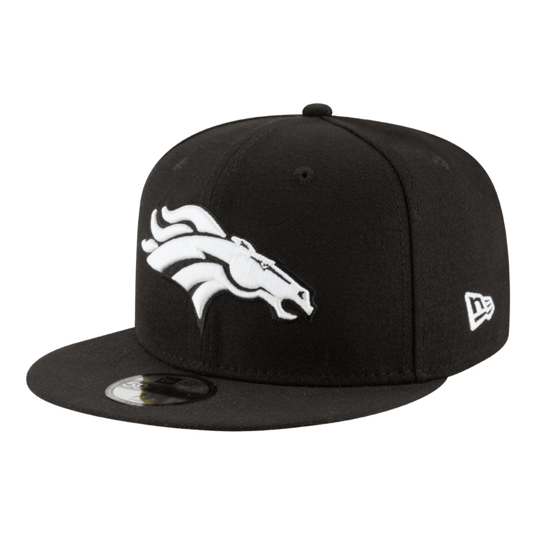 Denver Broncos Black & White Logo New Era 59FIFTY Fitted Hat