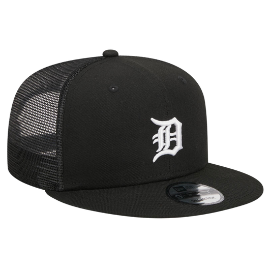 Detroit Tigers Trucker Meshback New Era Black 9FIFTY Adjustable Snapback Hat