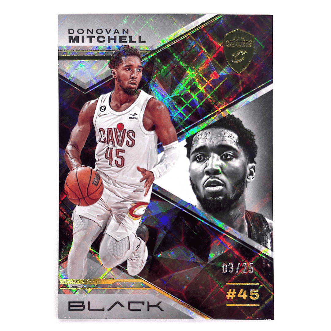 Donovan Mitchell 2022-23 Panini Black Gold #D/25 Card #29