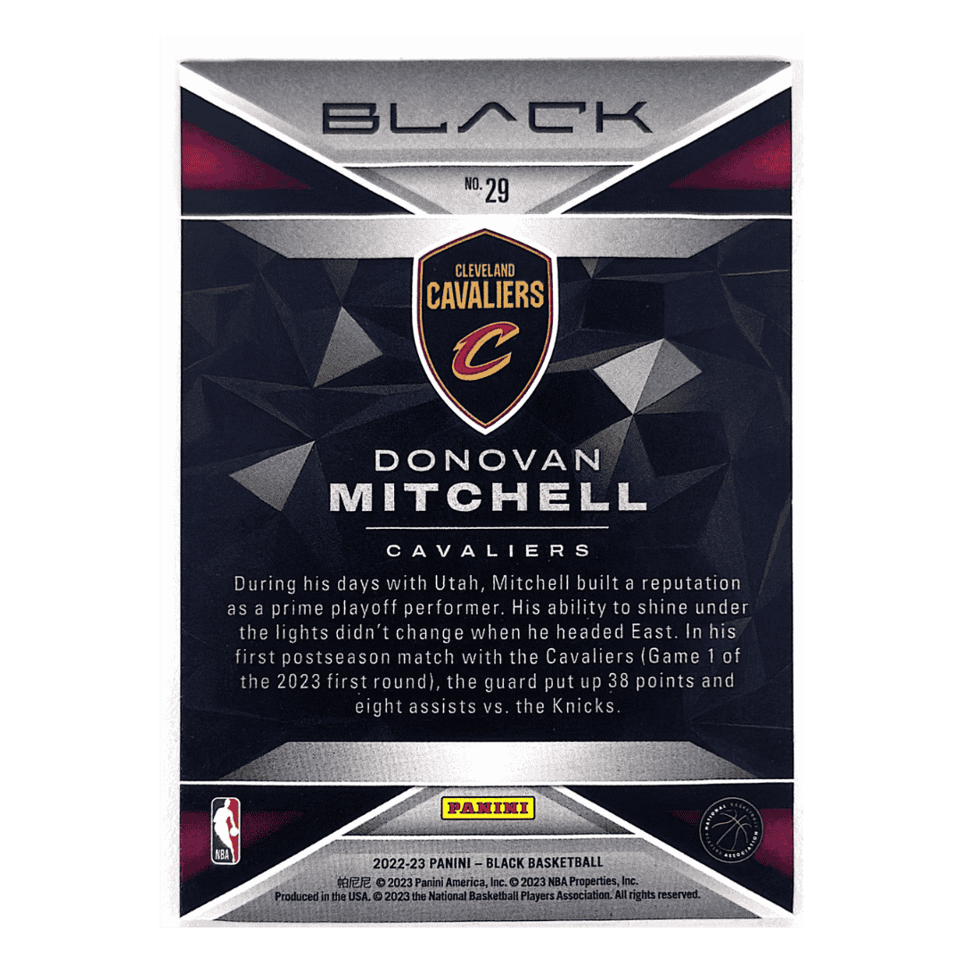 Donovan Mitchell 2022-23 Panini Black Gold #D/25 Card #29