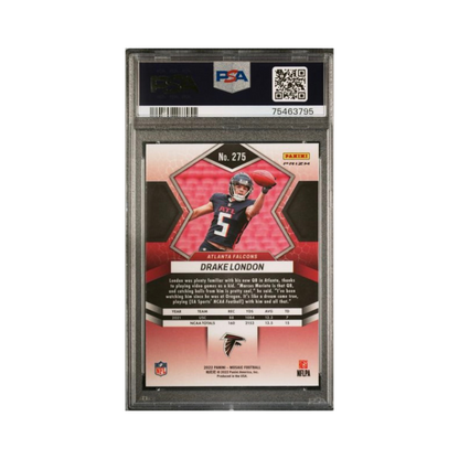 Drake London PSA 10 2022 Panini Mosaic Red Sparkle Prizm Rookie RC #275