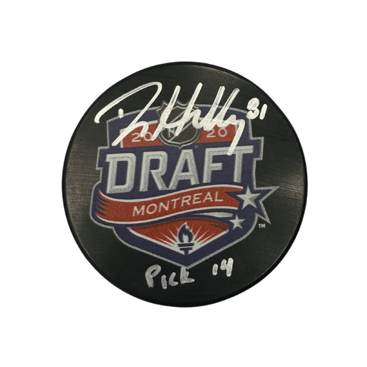 Dylan Holloway St Louis Blues Autographed 2020 NHL Draft Puck with Inscription - JSA COA