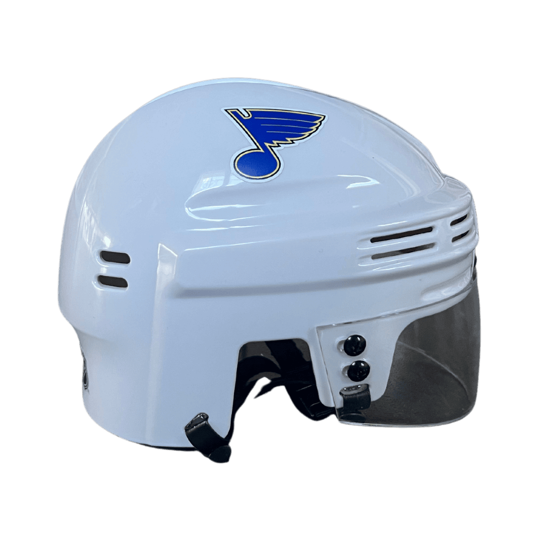 Dylan Holloway St Louis Blues Autographed Mini Replica White Helmet - JSA COA