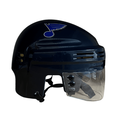 Dylan Holloway St Louis Blues Autographed Mini Replica Navy Helmet - JSA COA