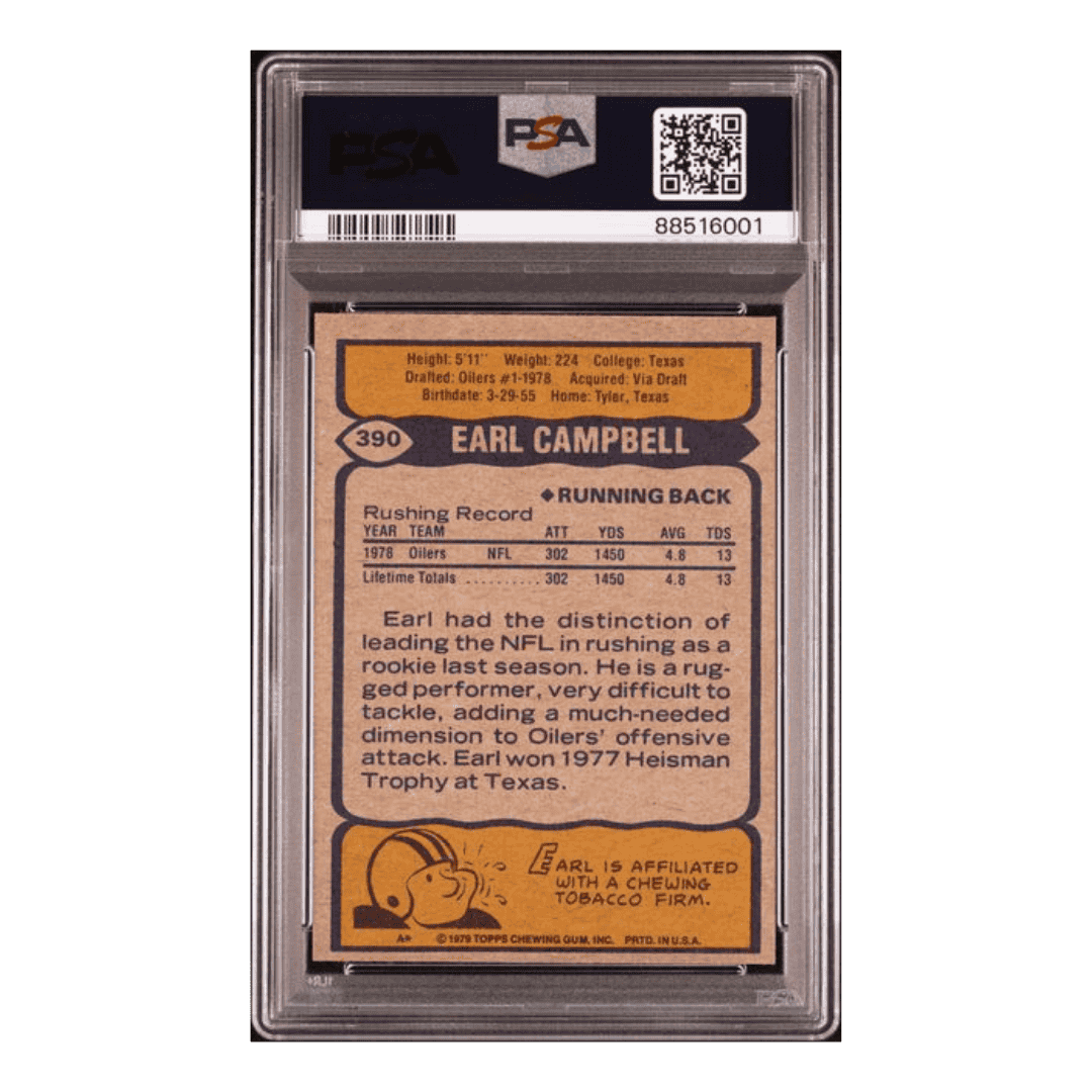 Earl Campbell PSA 7 1979 Topps Card #390