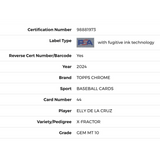 Elly De La Cruz PSA 10 2024 Topps Chrome X-Fractor Card #44