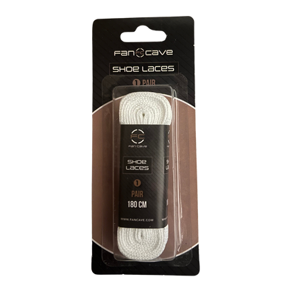 Fan Cave Standard Shoelaces - White