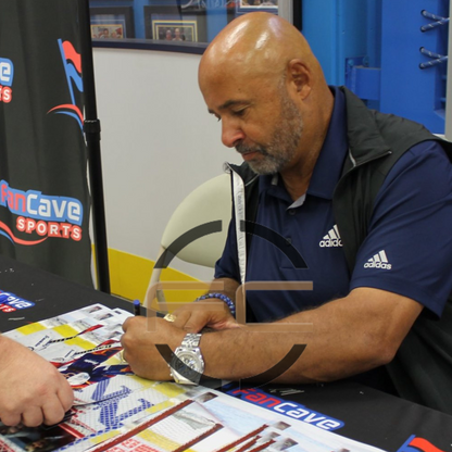 Grant Fuhr St Louis Blues Autographed Photo w/ "HOF 03" Inscription - Fan Cave COA