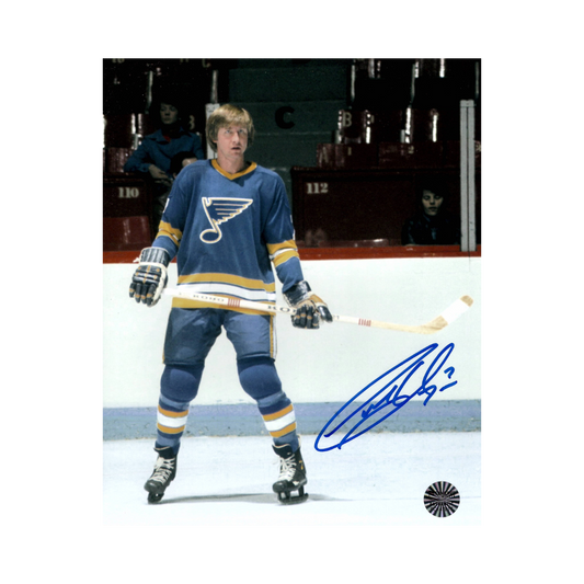 Garry Unger St Louis Blues Autographed Light Blue Uniform 8x10 Photo - Fan Cave COA