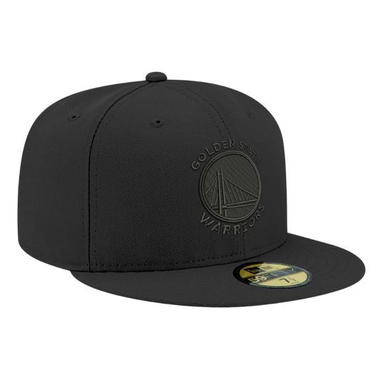 Golden State Warriors Black On Black New Era 59FIFTY Fitted Hat