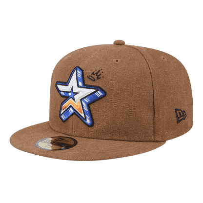 Houston Astros Logo Scribble New Era Brown 59FIFTY Fitted Hat