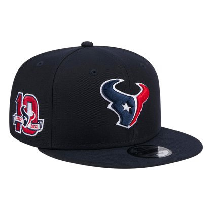 Houston Texans 10 Year Anniversary Patch New Era Navy 9FIFTY Adjustable Snapback Hat