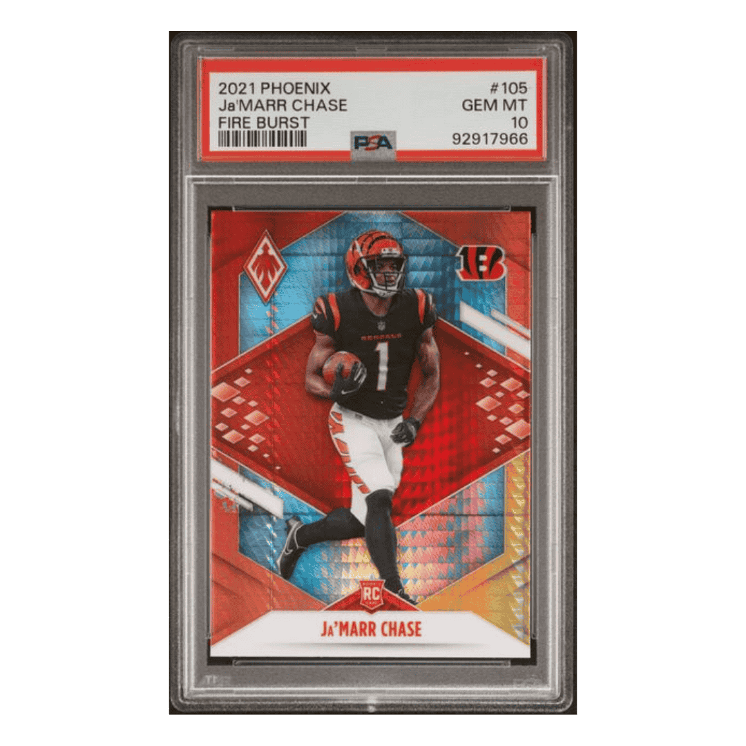 Ja'Marr Chase PSA 10 2021 Panini Phoenix Fire Burst Rookie RC Card #105