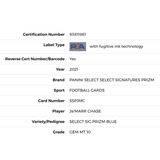 Ja'Marr Chase PSA 10 2021 Panini Select Signature Prizm Blue Rookie RC #D/50 Card #SSP-JMC