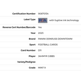 Jahmyr Gibbs PSA 9 2023 Panini Donruss Downtown! Rookie RC Card #D11