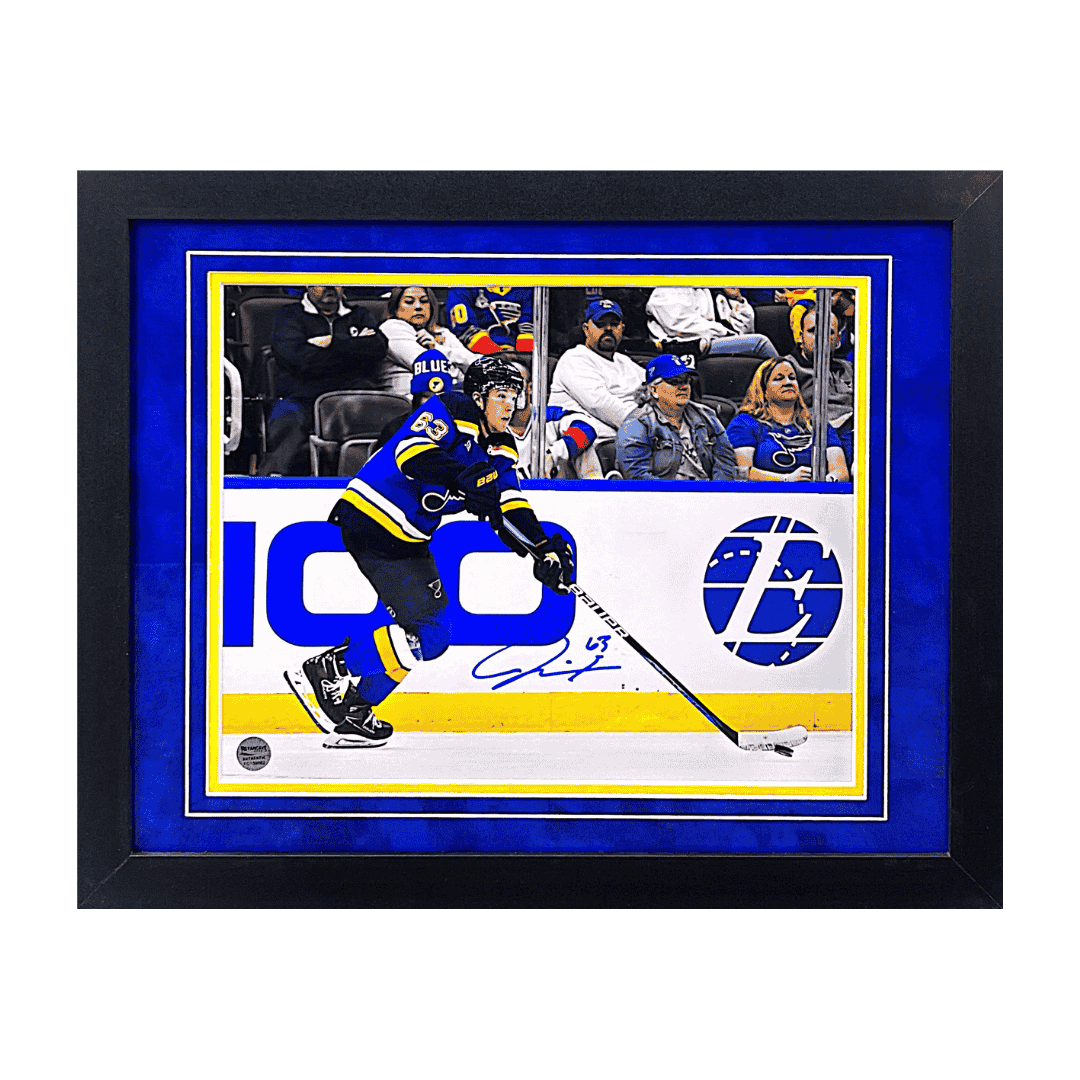 Jake Neighbours St Louis Blues Autographed Framed 11x14 Photo - Fan Cave COA