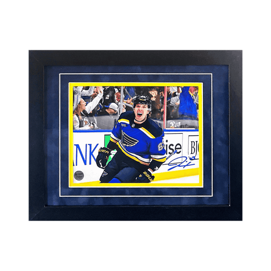 Jake Neighbours St Louis Blues Autographed Framed 8x10 Celebration Photo - Fan Cave COA