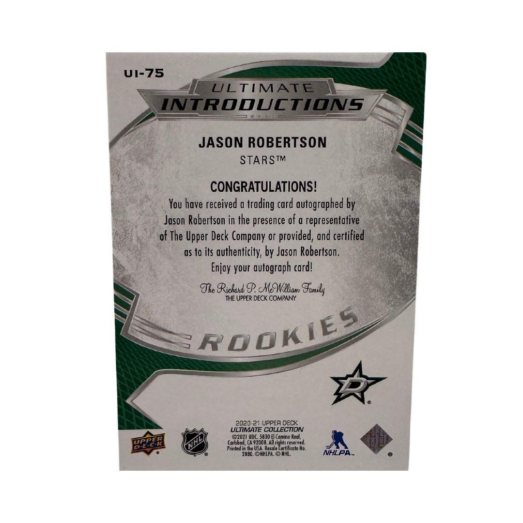 Jason Robertson Autographed 2020-21 Upper Deck Ultimate Introductions Rookie Card