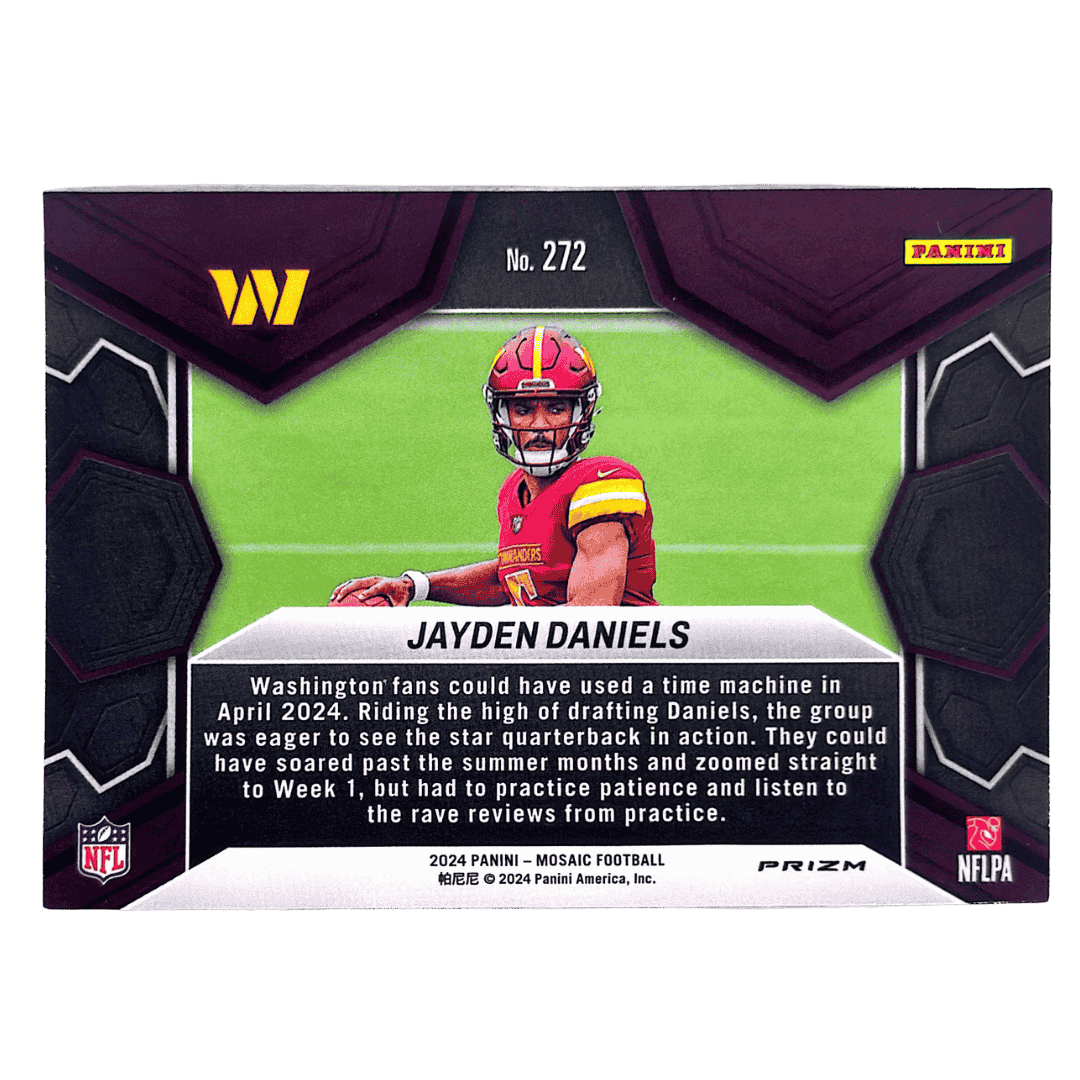 Jayden Daniels 2024 Panini Mosaic Reactive Yellow Rookie Card #272