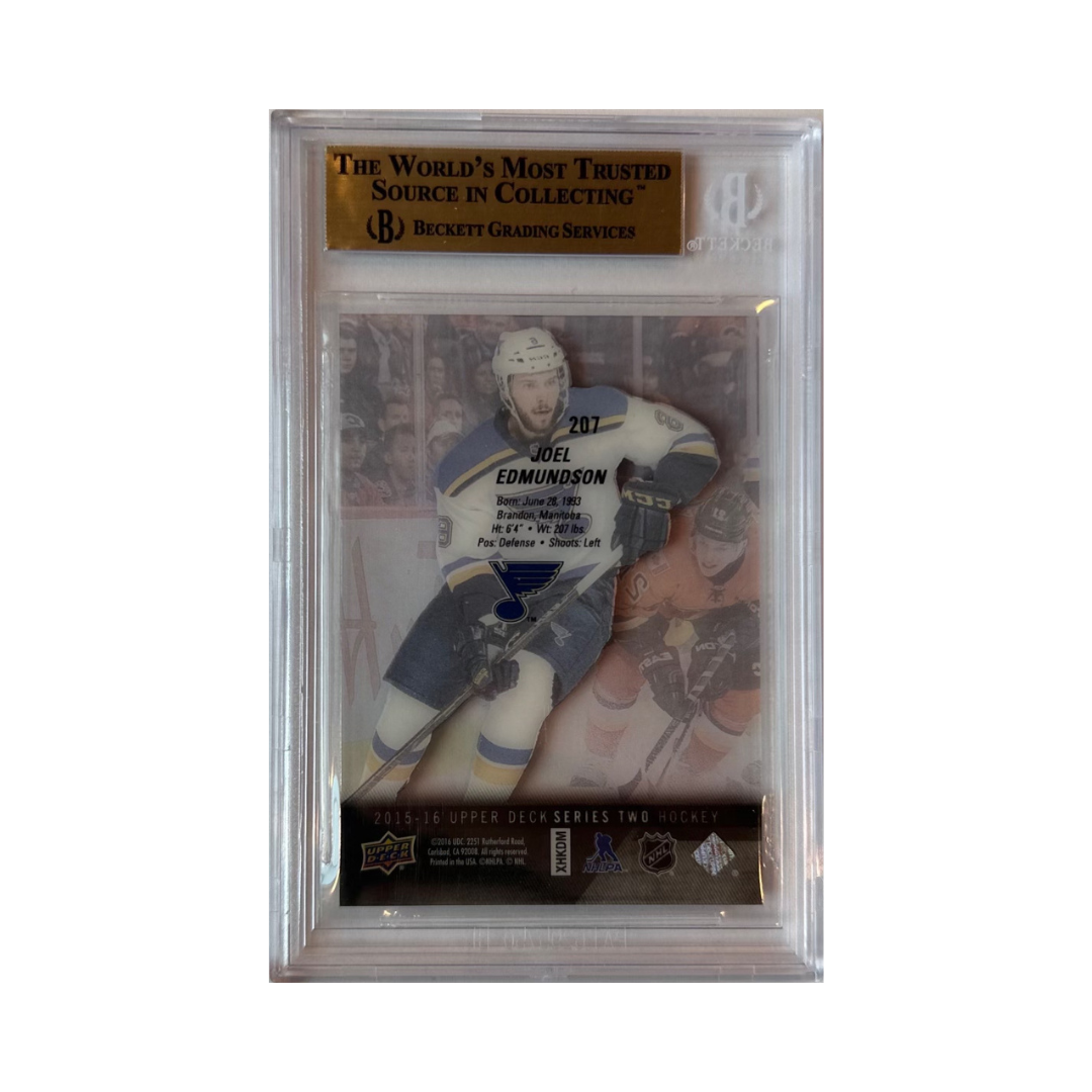 Joel Edmundson BGS 9.5 2015-16 Upper Deck Young Guns Clear Cut Acetate Hockey Rookie Card