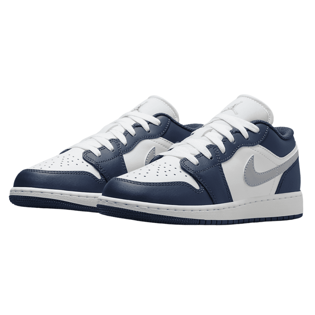 Jordan 1 Low Midnight Navy Wolf Grey (GS)