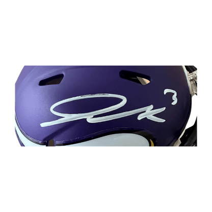 Jordan Addison Minnesota Vikings Autographed Mini Speed Helmet - Beckett COA