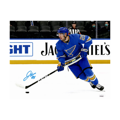 Jordan Kyrou St Louis Blues Autographed Alternate 11x14 Photo - JSA COA