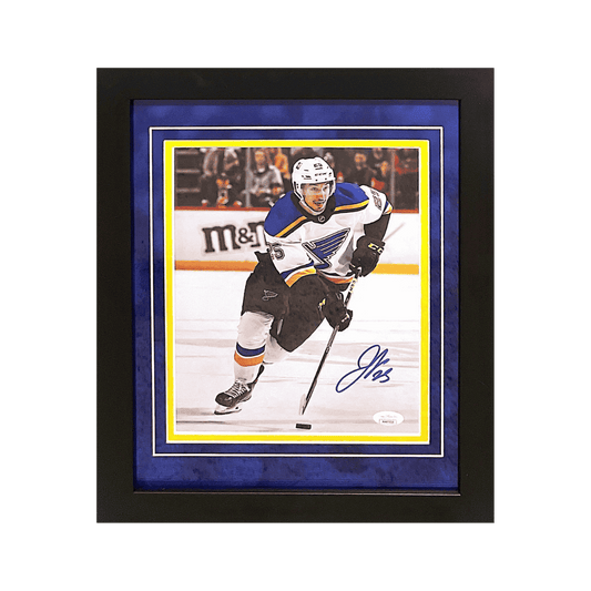 Jordan Kyrou St Louis Blues Autographed Framed Skating 8x10 Photo - JSA COA