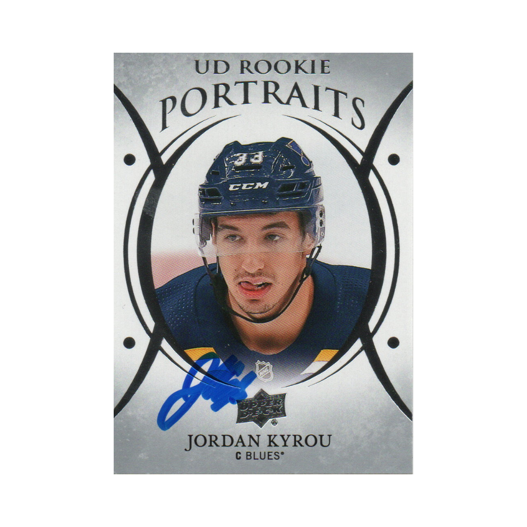 Jordan Kyrou 2018-19 Upper Deck - UD Portraits Rookies #P-85 Autographed - JSA COA