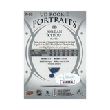 Jordan Kyrou 2018-19 Upper Deck - UD Portraits Rookies #P-85 Autographed - JSA COA