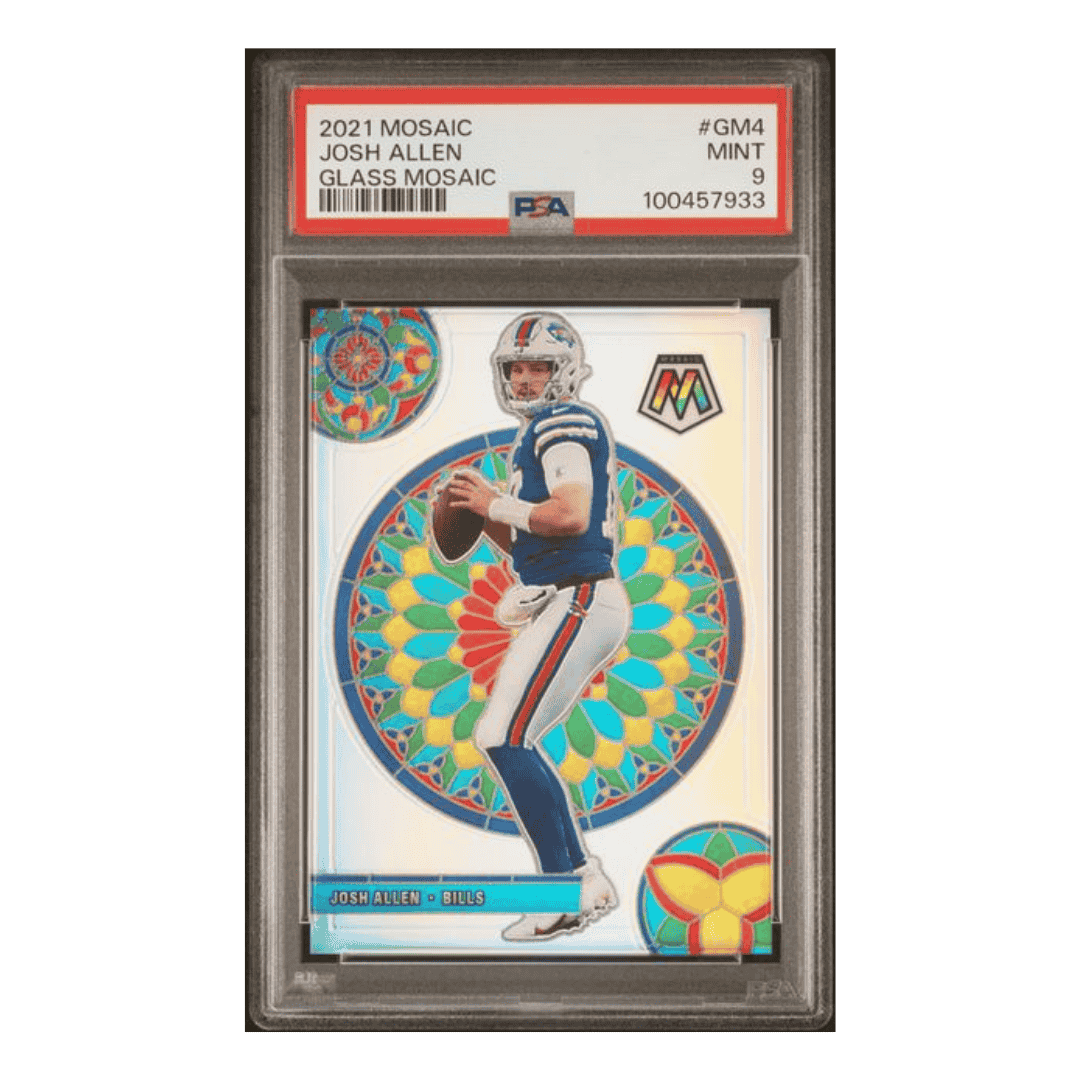 Josh Allen PSA 9 2021 Panini Mosaic Glass Mosaic Card #GM4