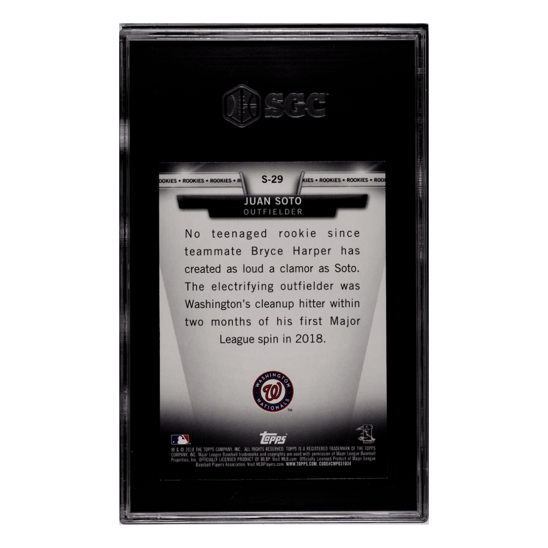 Juan Soto SGC 10 2018 Topps Update Salute Card #S-29