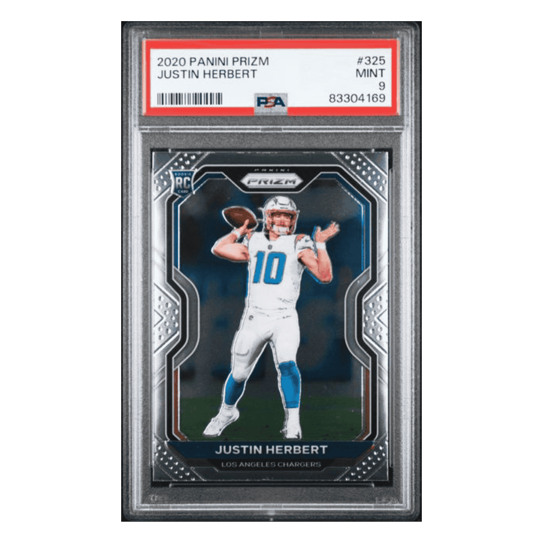 Justin Herbert PSA 9 2020 Panini Prizm Rookie RC Card #325