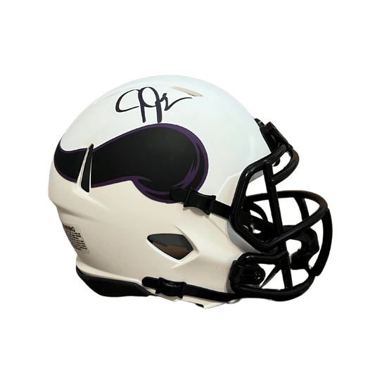 Justin Jefferson Minnesota Vikings Autographed Mini Lunar Eclipse Speed Replica Helmet - Beckett COA