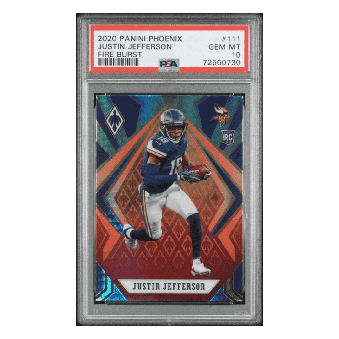 Justin Jefferson PSA 10 2020 Panini Phoenix Fire Burst Rookie RC Card #111