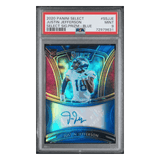 Justin Jefferson PSA 9 2020 Panini Select Signature Prizm-Blue Rookie RC Card #SSJJE