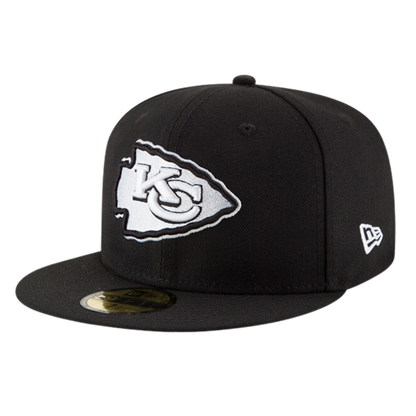 Kansas City Chiefs Black & White Logo New Era 59FIFTY Fitted Hat